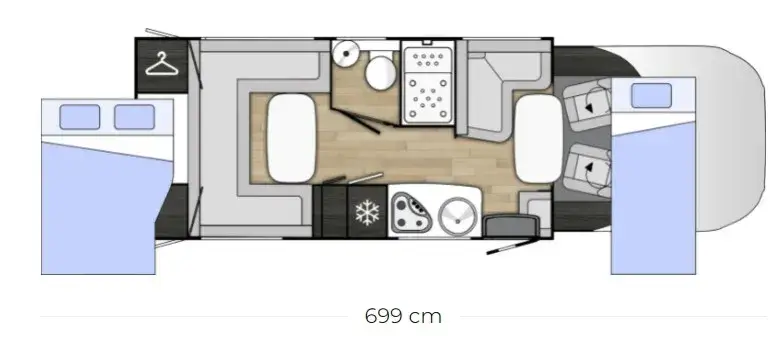 Autocaravanas Camas basculantes - Autocaravanas y sus tipos de distribución interior