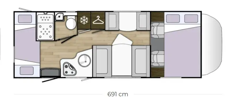 Autocaravanas distribucion Literas - Autocaravanas y sus tipos de distribución interior